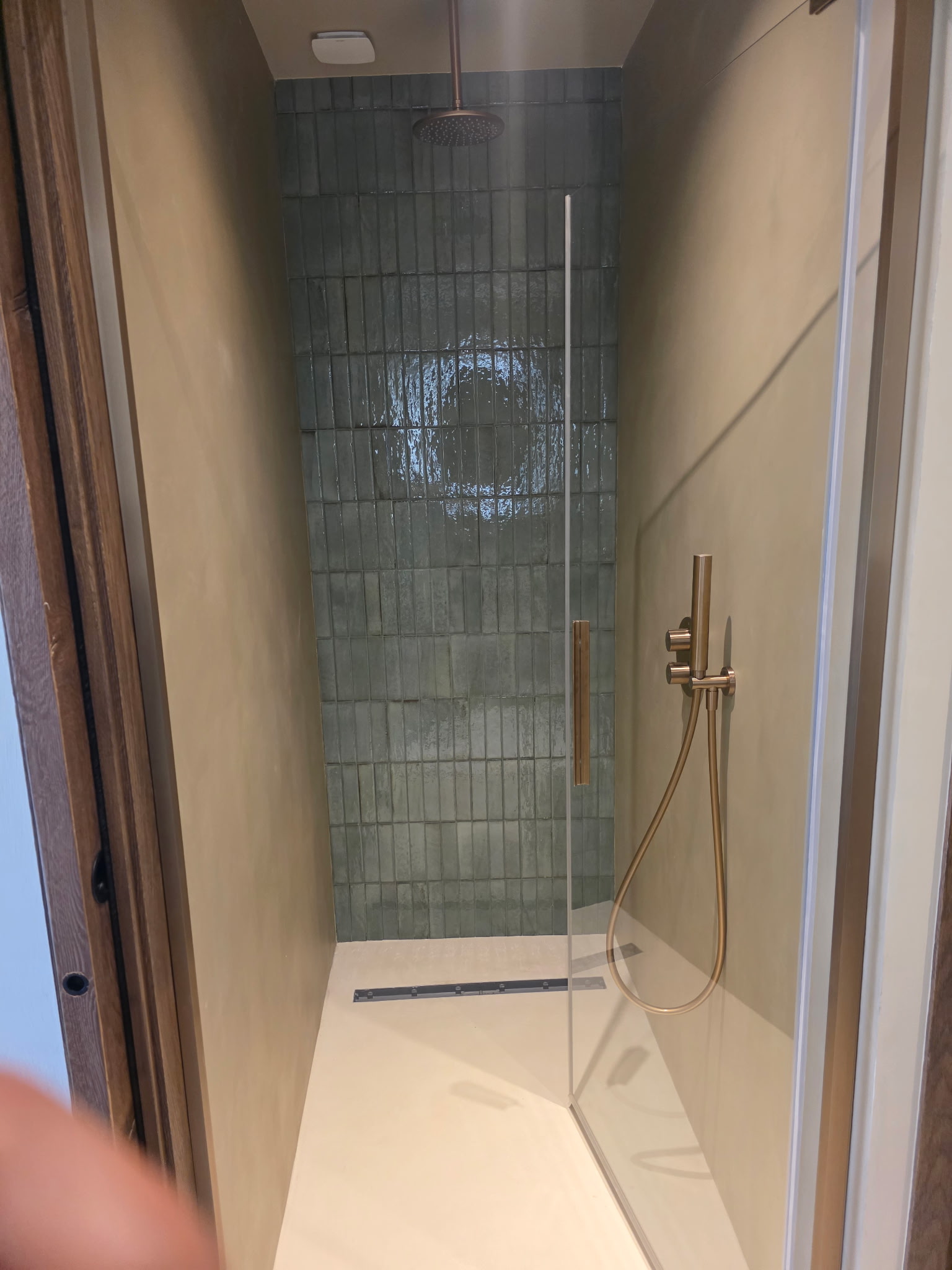 Douche zellige vert et laiton EKF